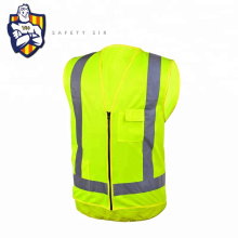 Индивидуальная общедоступная желтая и оранжевая отражающая сетка 100% полиэфирная светоотражающая куртка с высокой видимость